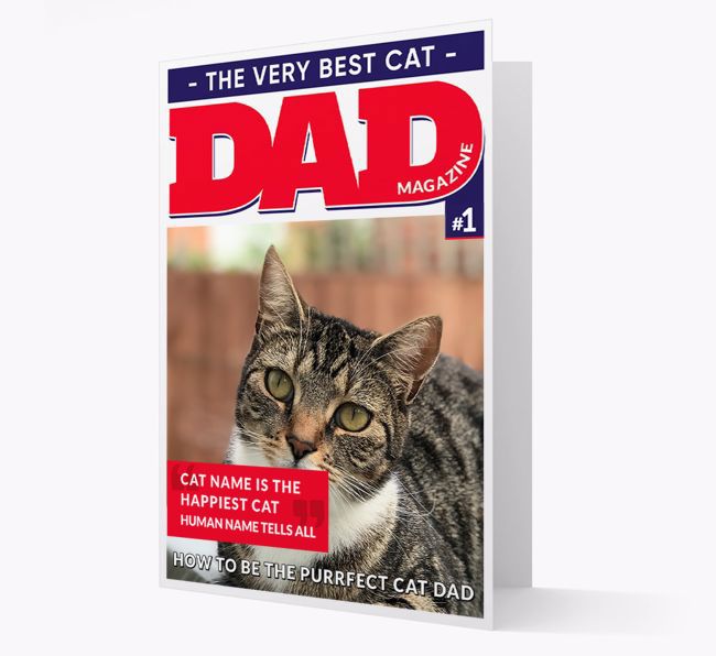 Best Cat Dad Magazine Cover: {breedCommonName} Photo Upload Card